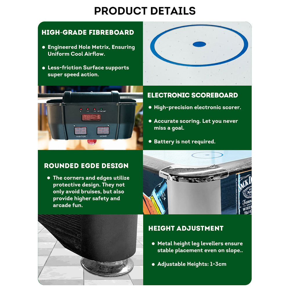 AIRMAX JDA019 JD logo 7FT Air Hockey Table with Bridge Electronic Scoreboard