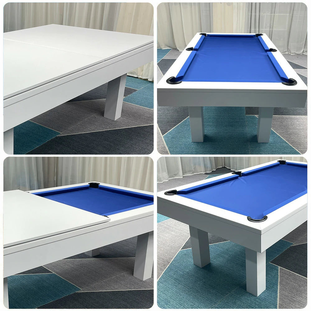 QUESLA 7FT Luxurious Slate Pool /Dining / Billiard Table Free Accessories - White Frame