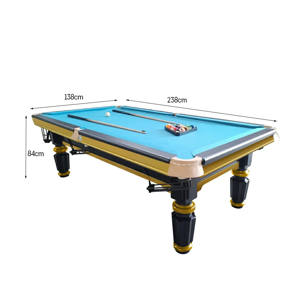QUESLA 4cm Thickness Slate 7FT Wooden Handrail Luxury Pool Snooker Billiard Table with Elegant Brass Detailing