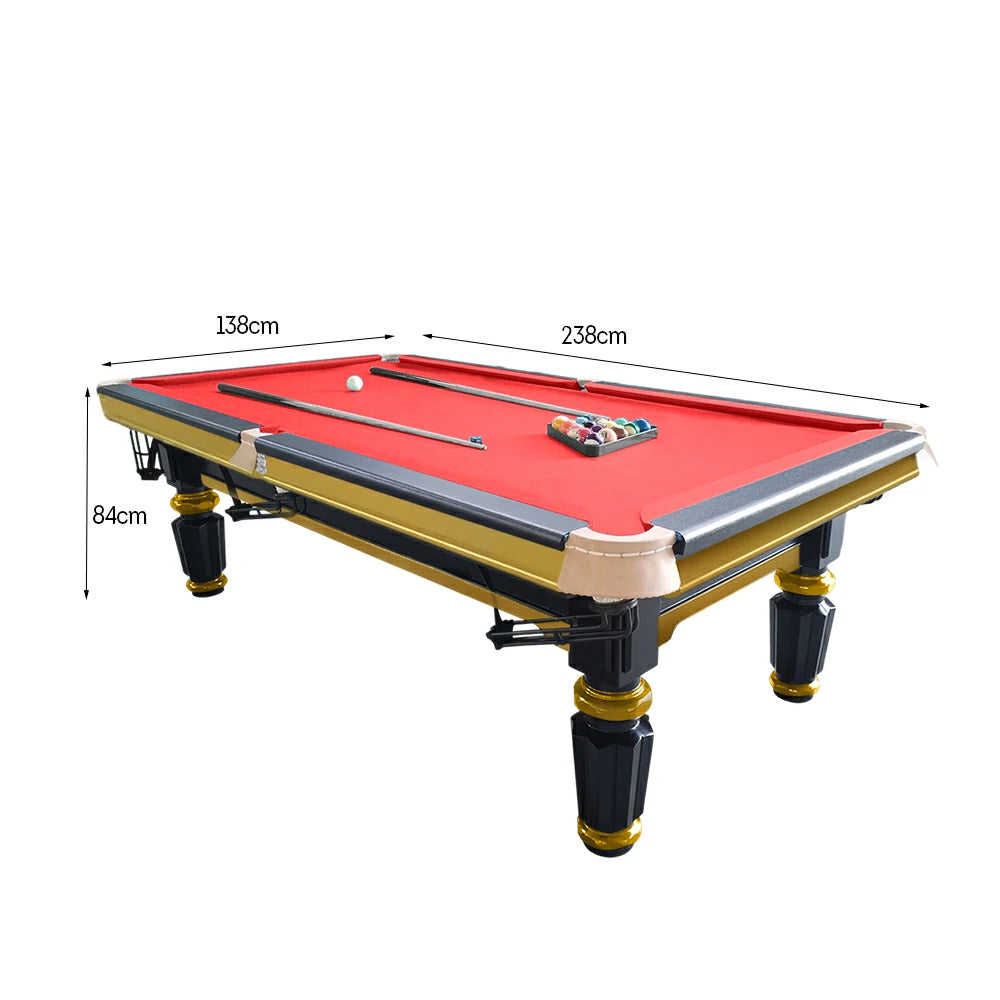 QUESLA 4cm Thickness Slate 7FT Wooden Handrail Luxury Pool Snooker Billiard Table with Elegant Brass Detailing