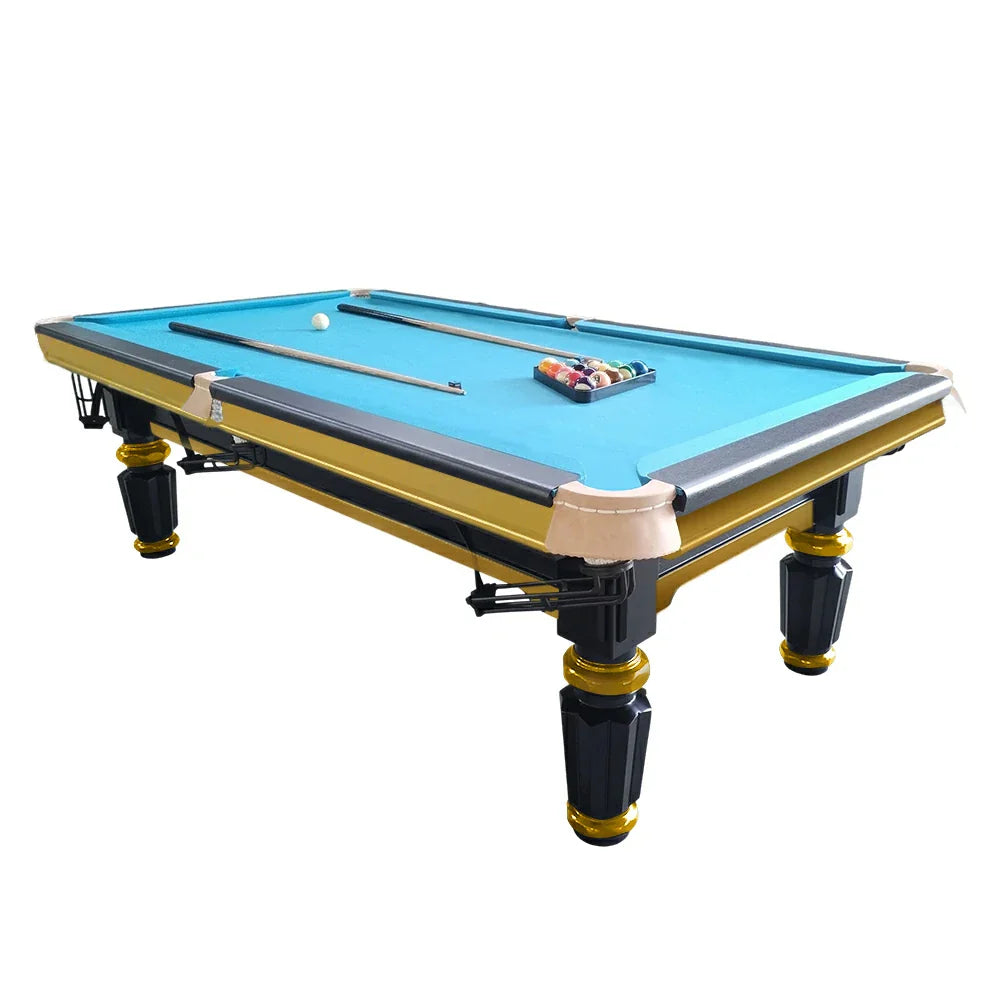 QUESLA 4cm Thickness Slate 7FT Wooden Handrail Luxury Pool Snooker Billiard Table with Elegant Brass Detailing