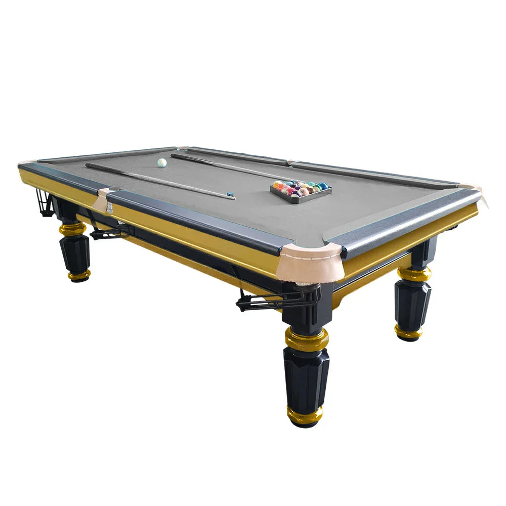 QUESLA 4cm Thickness Slate 7FT Wooden Handrail Luxury Pool Snooker Billiard Table with Elegant Brass Detailing