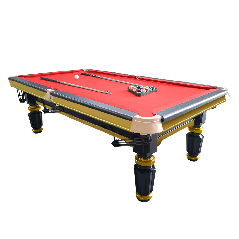 QUESLA 4cm Thickness Slate 7FT Wooden Handrail Luxury Pool Snooker Billiard Table with Elegant Brass Detailing