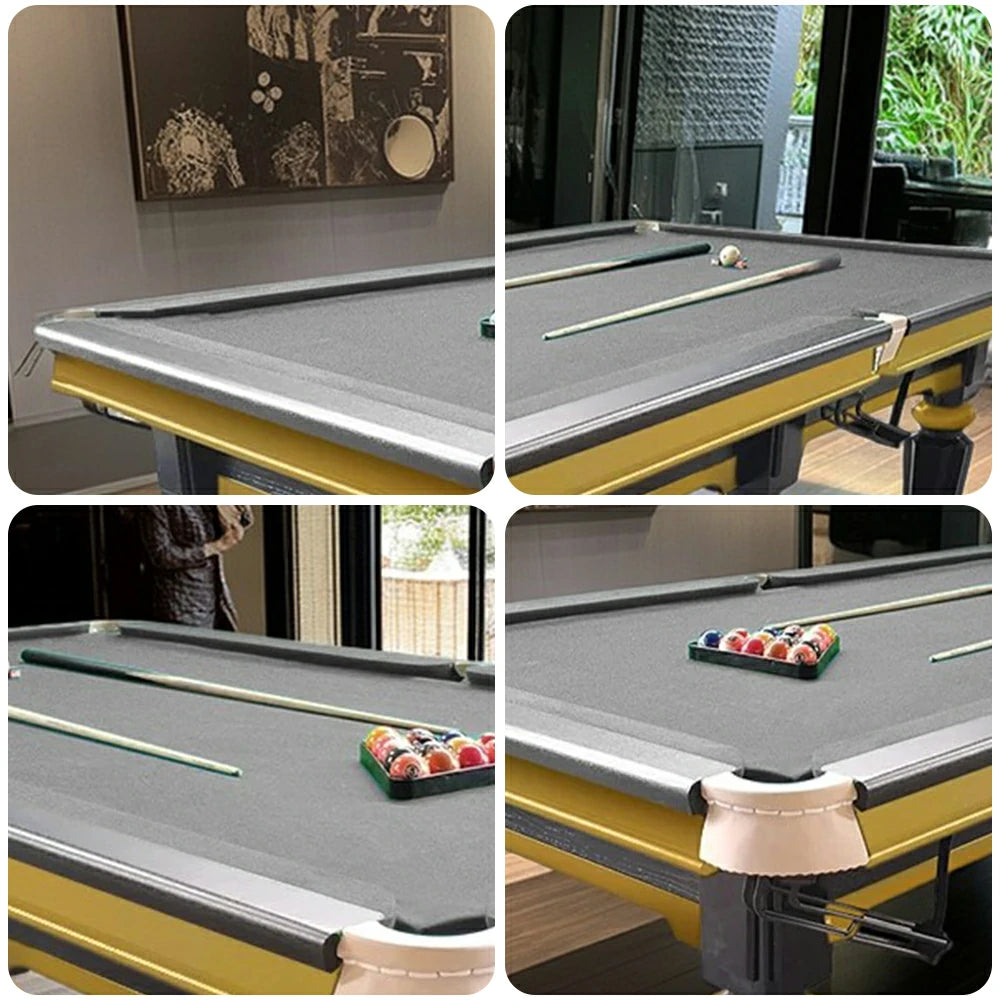 QUESLA 4.5cm Thickness Slate 9FT Steel Handrail Luxury Pool Snooker Billiard Table with Elegant Brass Detailing