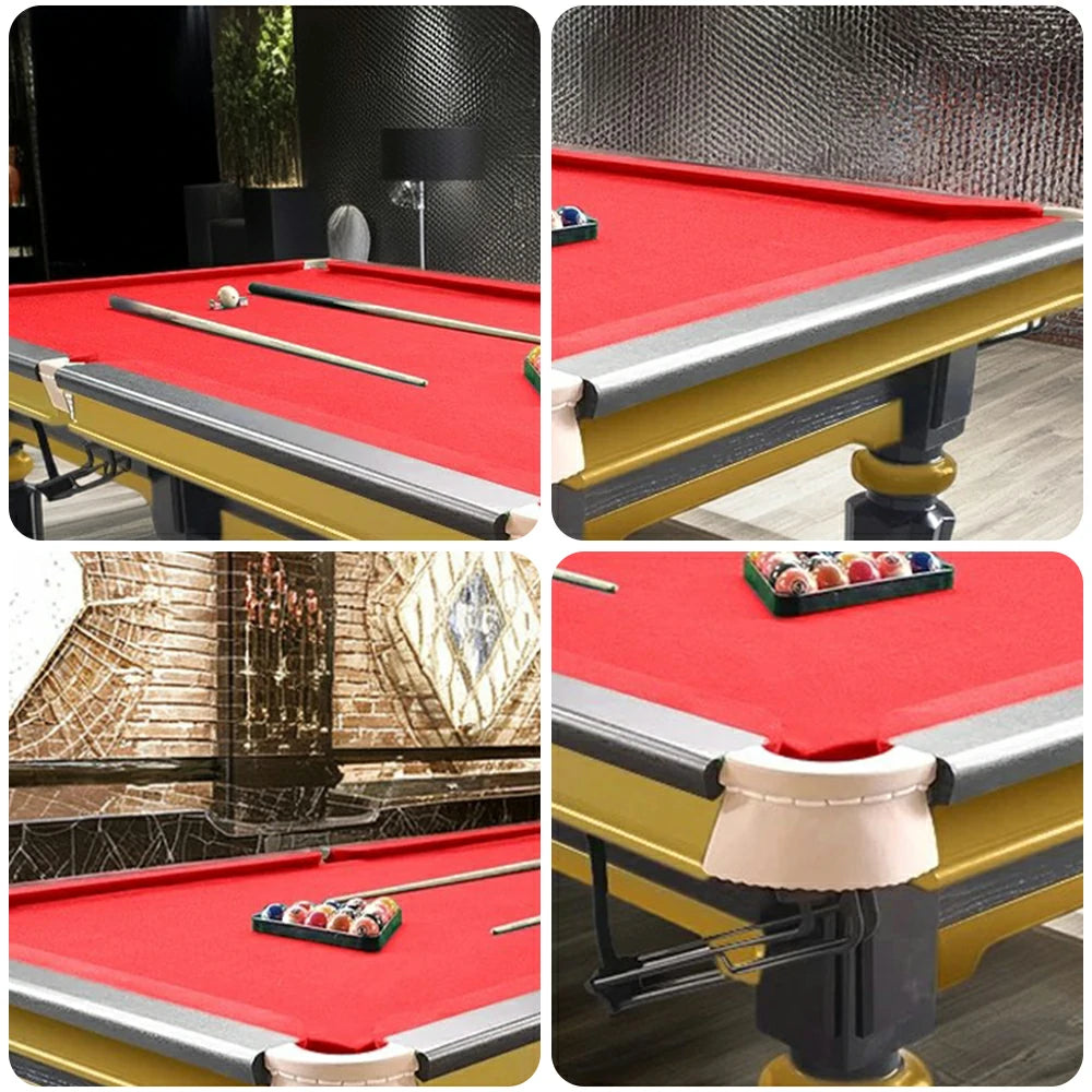 QUESLA 4.5cm Thickness Slate 9FT Steel Handrail Luxury Pool Snooker Billiard Table with Elegant Brass Detailing
