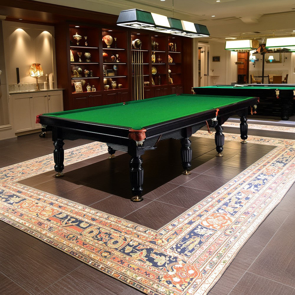 QUESLA 45mm Thickness Slate 12FT Luxury Snooker/Billiard Table - Black&Green