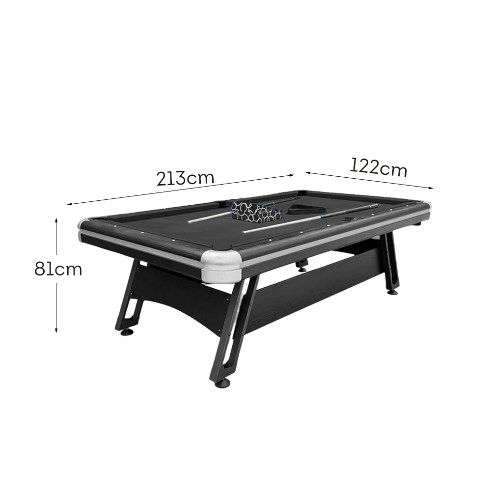 CUETIQ 3-in-1 7FT Iron-Leg Pool Table - Billiards, Table Tennis, Office Desk Combo - Durable, Space-Saving, Modern Design
