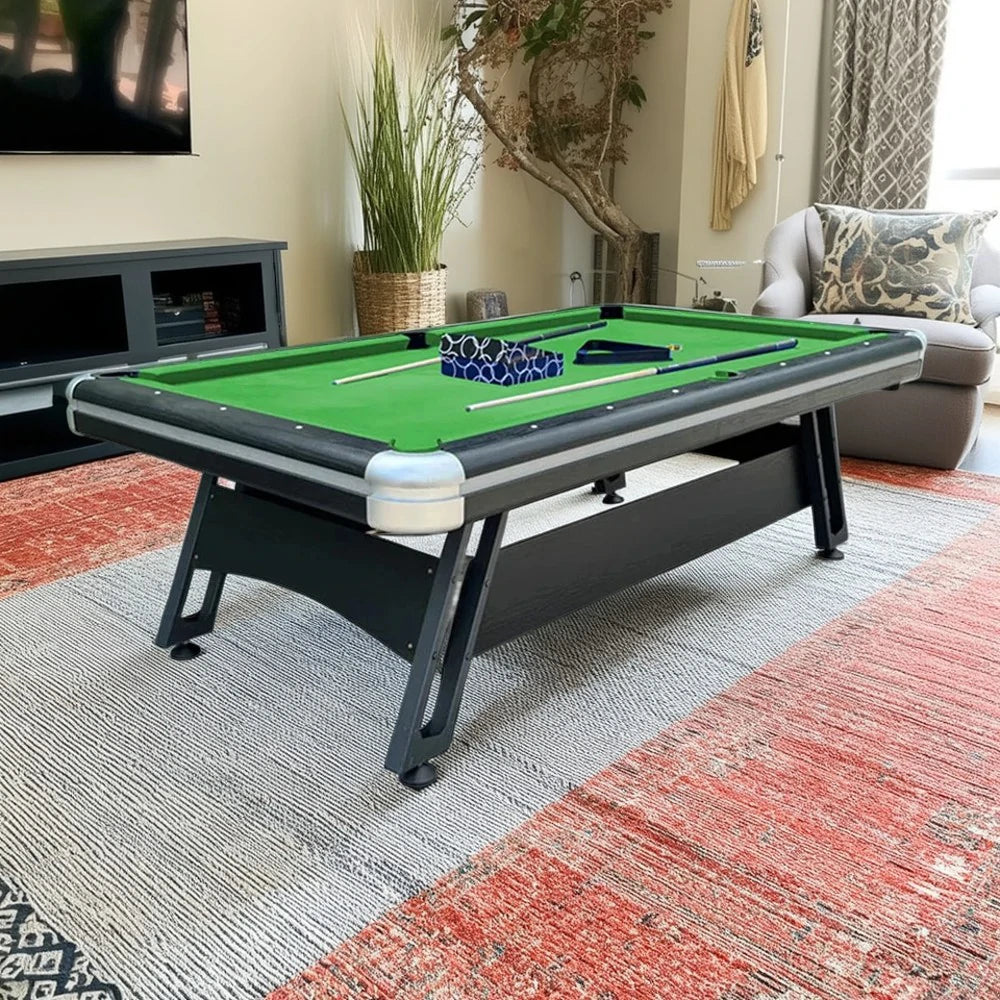 CUETIQ 7FT Iron-Leg Pool Table - Professional Billiards Table, Heavy-Duty Frame, Space-Saving Luxury Modern Design