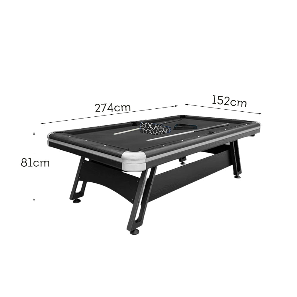 CUETIQ 3-in-1 9FT Iron-Leg Pool Table - Billiards, Table Tennis, Office Desk Combo - Durable, Space-Saving, Modern Design