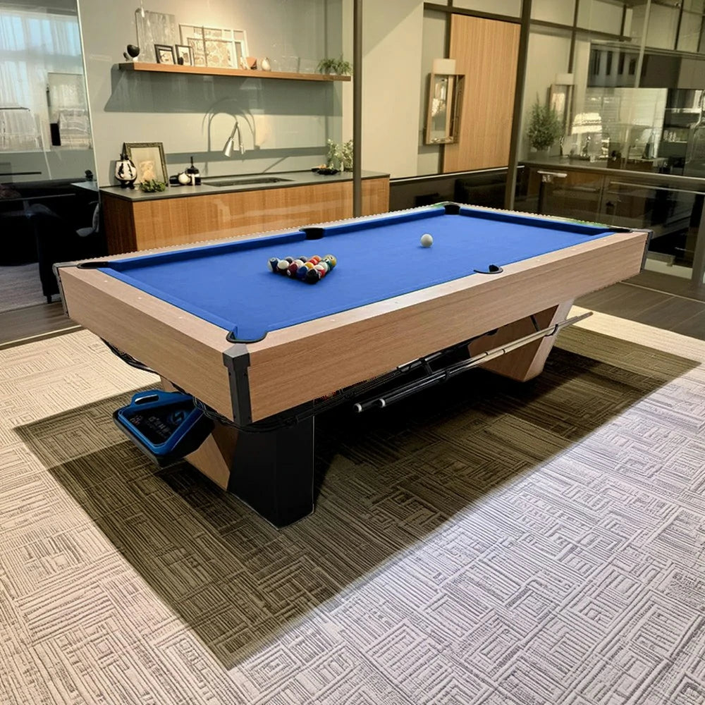 CUETIQ 9FT Black Marble Pool Table - Automatic Ball Return, Professional-Grade Build, Heavy-Duty Frame, Luxury Modern Design