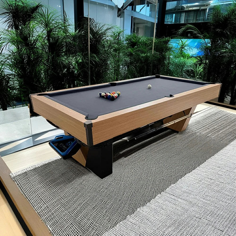 CUETIQ 9FT Black Marble Pool Table - Automatic Ball Return, Professional-Grade Build, Heavy-Duty Frame, Luxury Modern Design