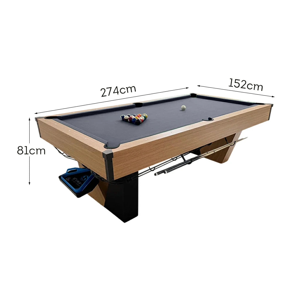 CUETIQ 9FT Black Marble Pool Table - Automatic Ball Return, Professional-Grade Build, Heavy-Duty Frame, Luxury Modern Design