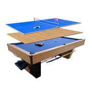 CUETIQ 9FT Black Marble Pool Table - Automatic Ball Return, 3-in-1 Multi-Function Design