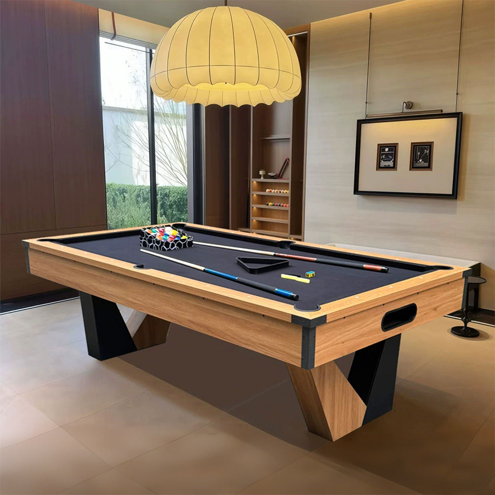 CUETIQ 9FT MDF Billiard Table V-Frame Design W/ Accessories