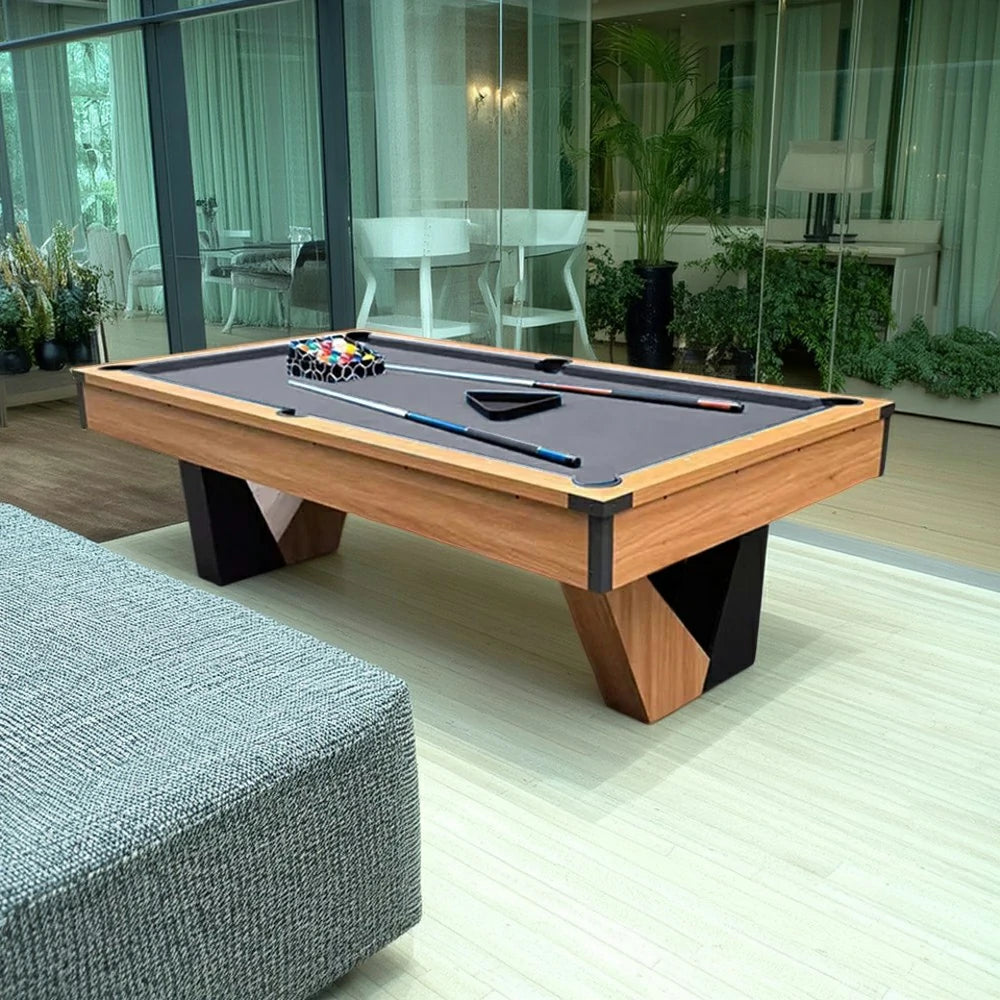 QUESLA 7FT Marble Pool Table, Equipped with Ball Return System, Sturdy Construction