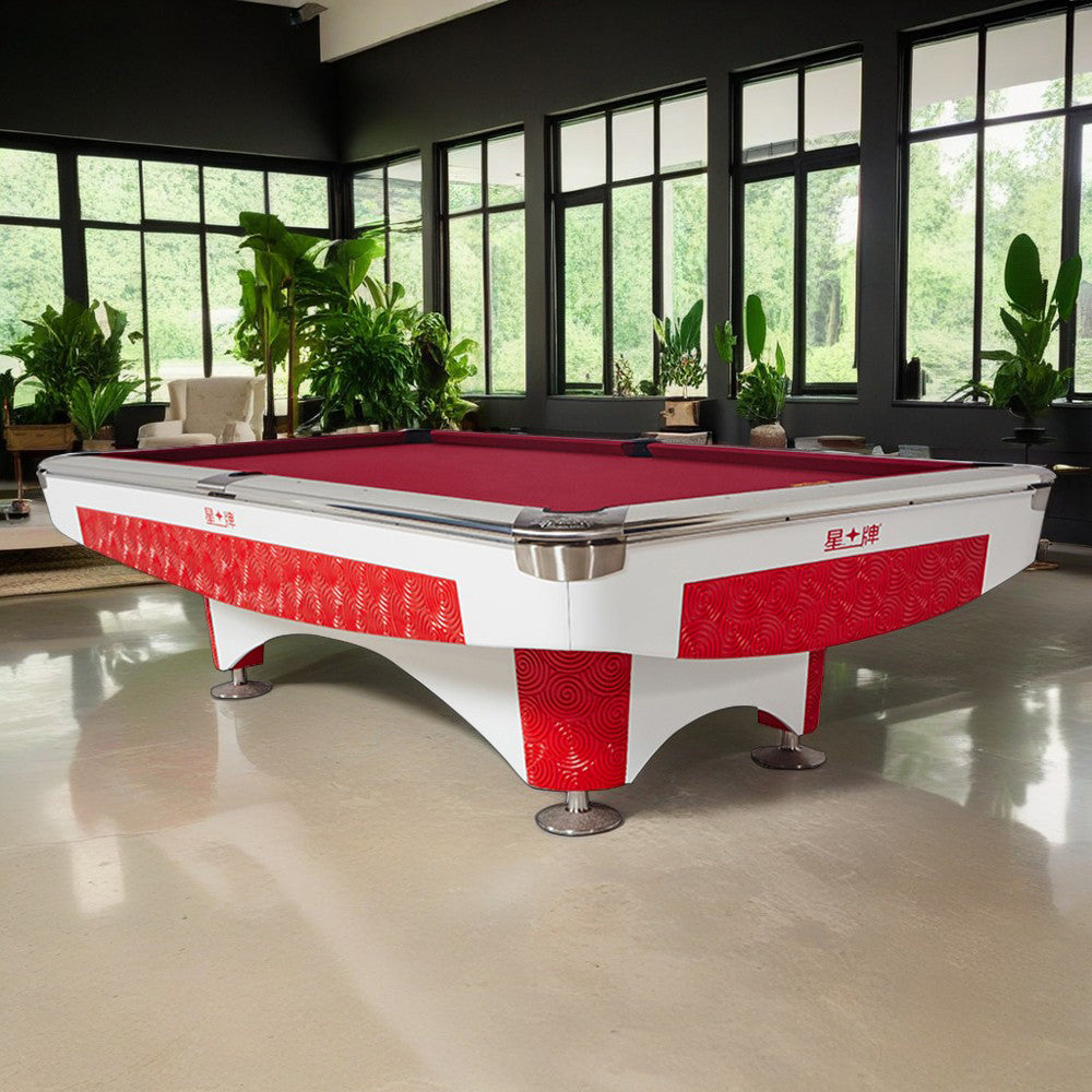 XINGPAI XW130 9FT American Billiard Table  Fancy Nine Ball Table Xiangyun Carving Billiard Case