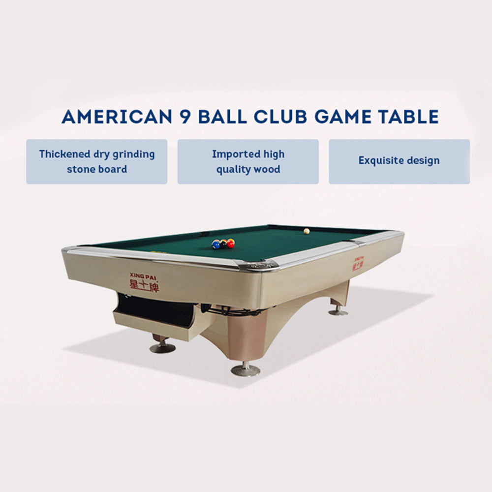 XINGPAI XW138 9FT American Pool Table Fancy Nine Ball Pool Table Economical Pool Table