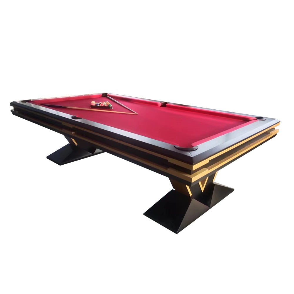 XINGPAI XW7V 7FT Slate Pool Billiard Table Soild Wood - Black&Red