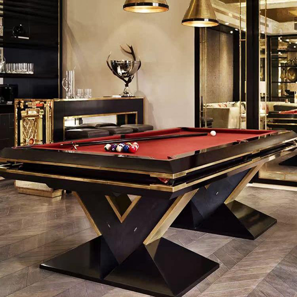 XINGPAI XW7V 7FT Slate Pool Billiard Table Soild Wood - Black&Red