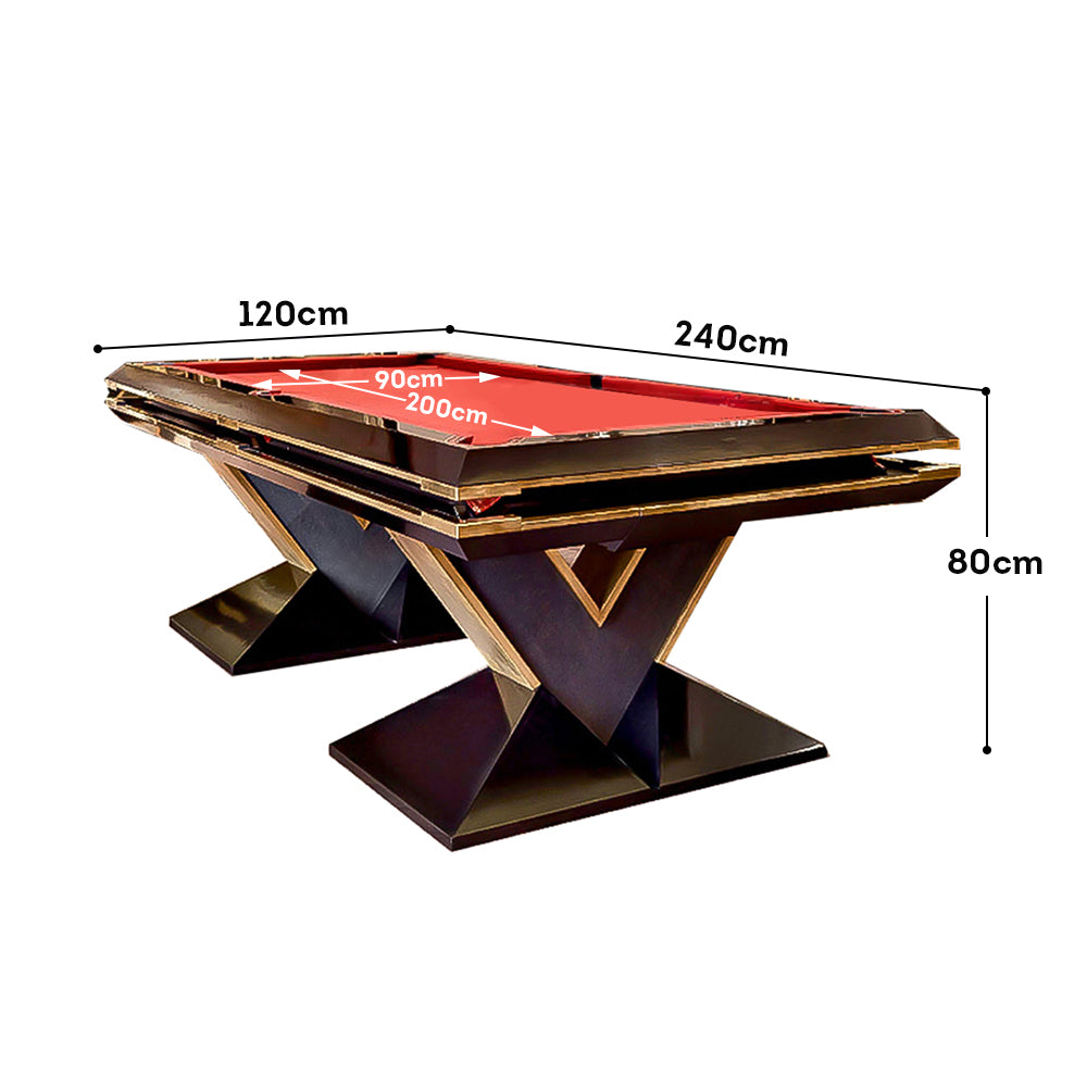 XINGPAI XW7V 7FT Slate Pool Billiard Table Soild Wood - Black&Red