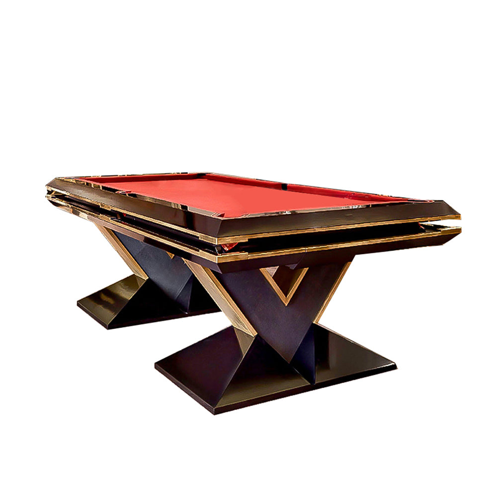 XINGPAI XW7V 7FT Slate Pool Billiard Table Soild Wood - Black&Red