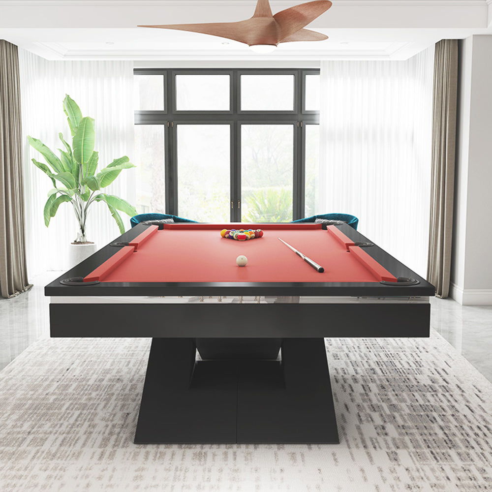 XINGPAI XW7X 7FT Slate Pool Billiard Table Soild Wood - Black&Red
