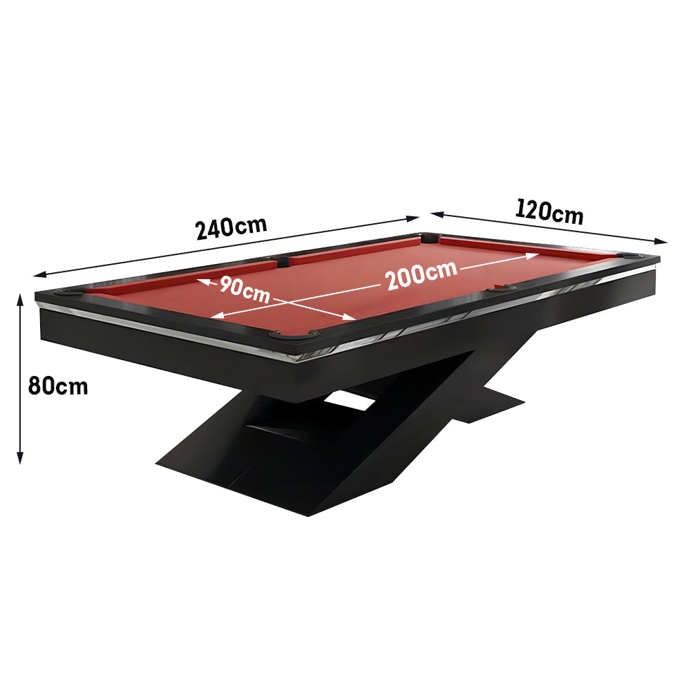 XINGPAI XW7X 7FT Slate Pool Billiard Table Soild Wood - Black&Red