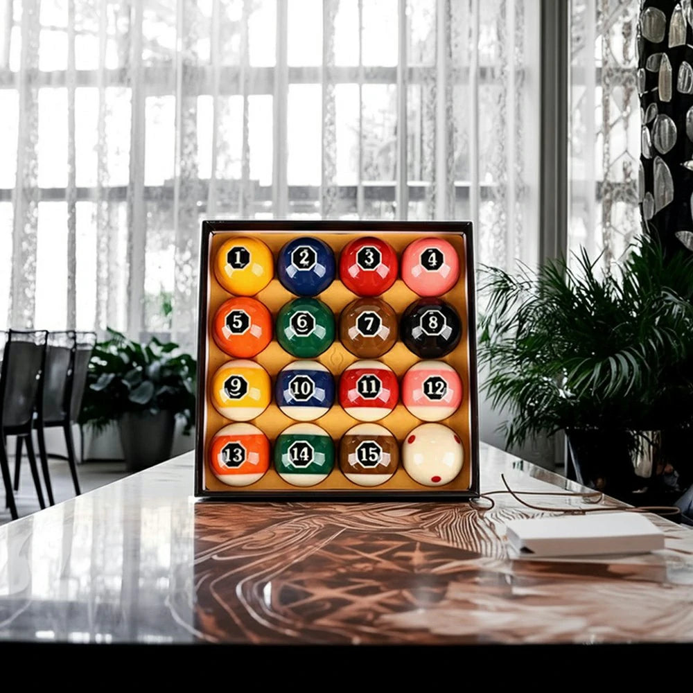 57.2mm Oversized Octagon Crystal Billiard Balls - Pro Tournament Standard Design