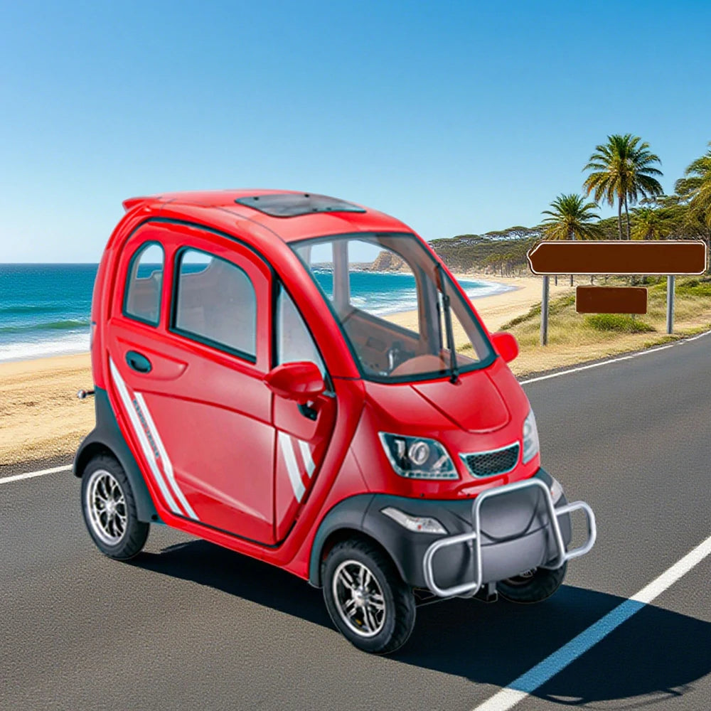 ROLLUX All - Terrain Electric Mobility Scooter - Steering Wheel Control, Enclosed Design, 60V1200W Brushless Motor, 70 - 80km Range