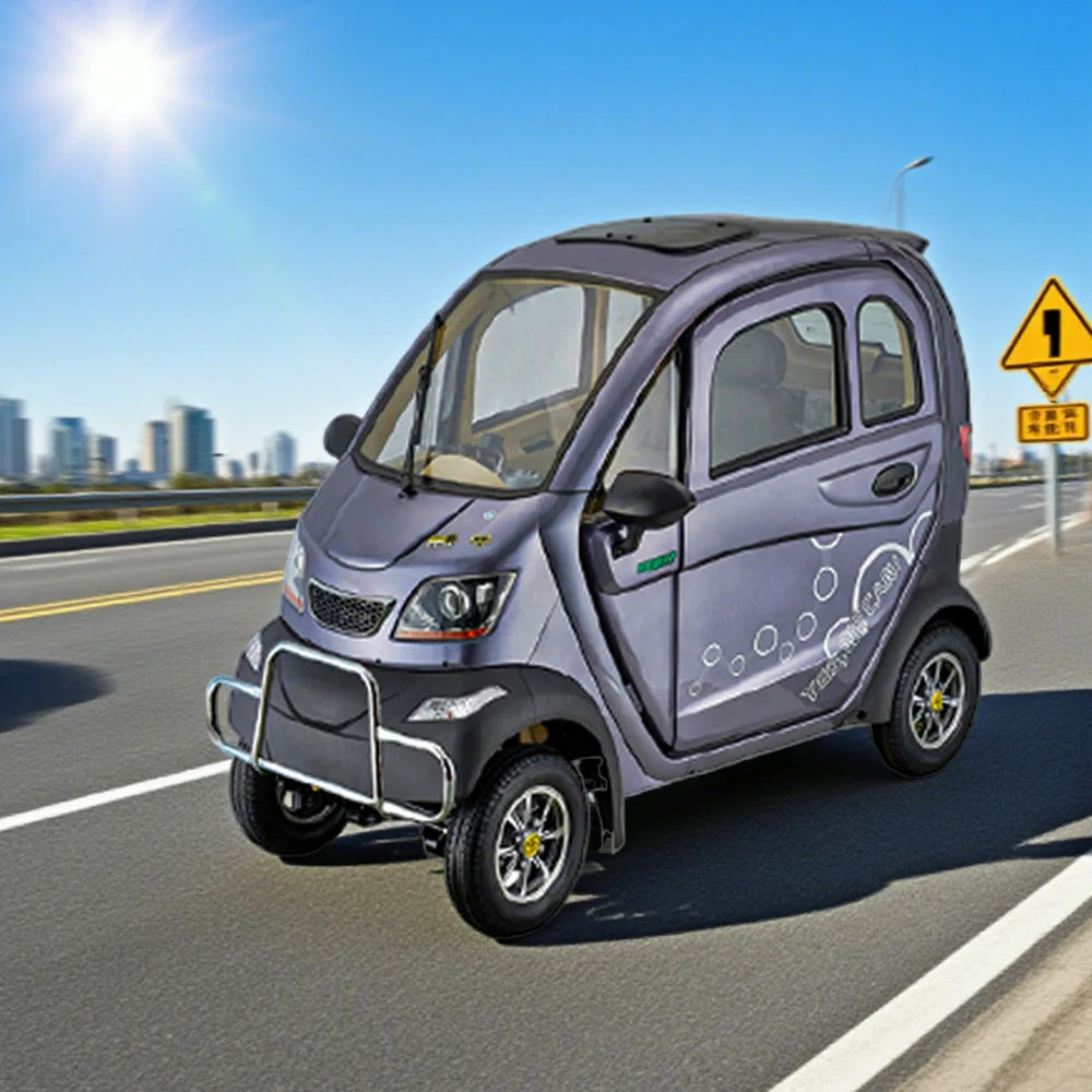 ROLLUX Enclosed All - Terrain Electric Mobility Scooter with Steering Wheel - 60V1200W Brushless Motor, 70 - 80km Range