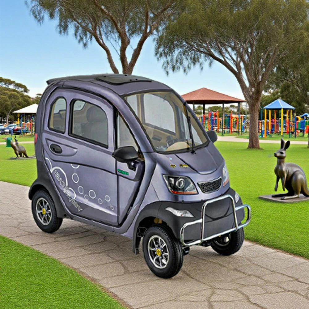 ROLLUX Enclosed All - Terrain Electric Mobility Scooter with Steering Wheel - 60V1200W Brushless Motor, 70 - 80km Range