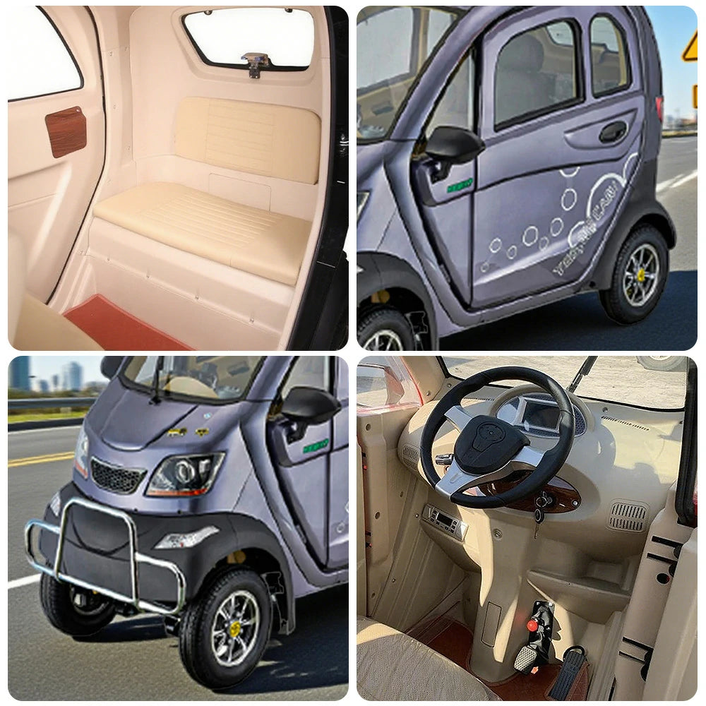 ROLLUX Enclosed All - Terrain Electric Mobility Scooter with Steering Wheel - 60V1200W Brushless Motor, 70 - 80km Range