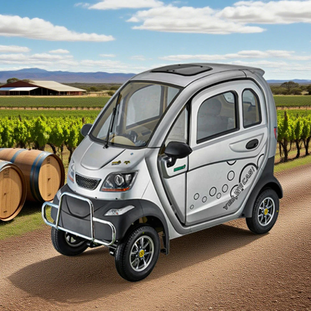 ROLLUX Enclosed All - Terrain Electric Mobility Scooter with Steering Wheel - 60V1200W Brushless Motor, 70 - 80km Range