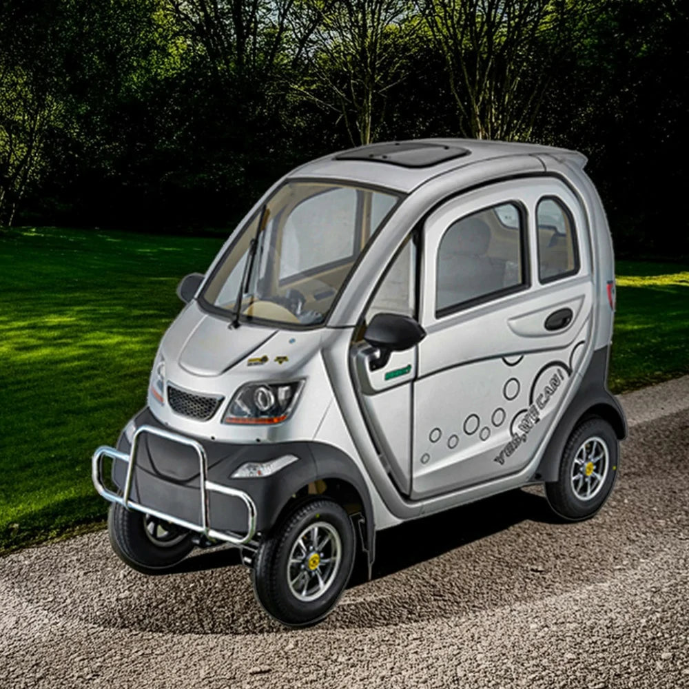 ROLLUX Enclosed All - Terrain Electric Mobility Scooter with Steering Wheel - 60V1200W Brushless Motor, 70 - 80km Range