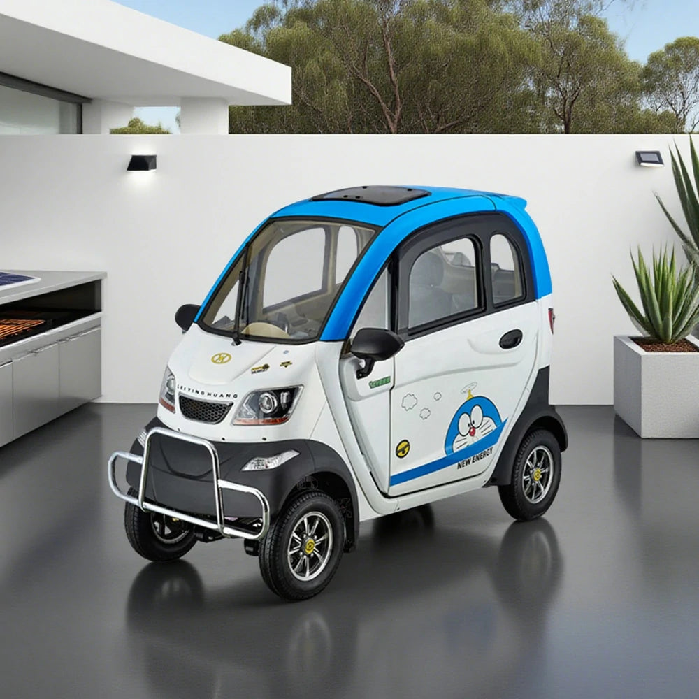 ROLLUX Enclosed Mobility Scooter with Armrest Control - All-Weather Comfort, 60V1200W Motor, 70-80km Long Range, Safe Urban Commuting