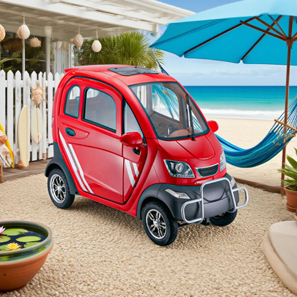 ROLLUX Enclosed Mobility Scooter with Armrest Control - All-Weather Comfort, 60V1200W Motor, 70-80km Long Range, Safe Urban Commuting