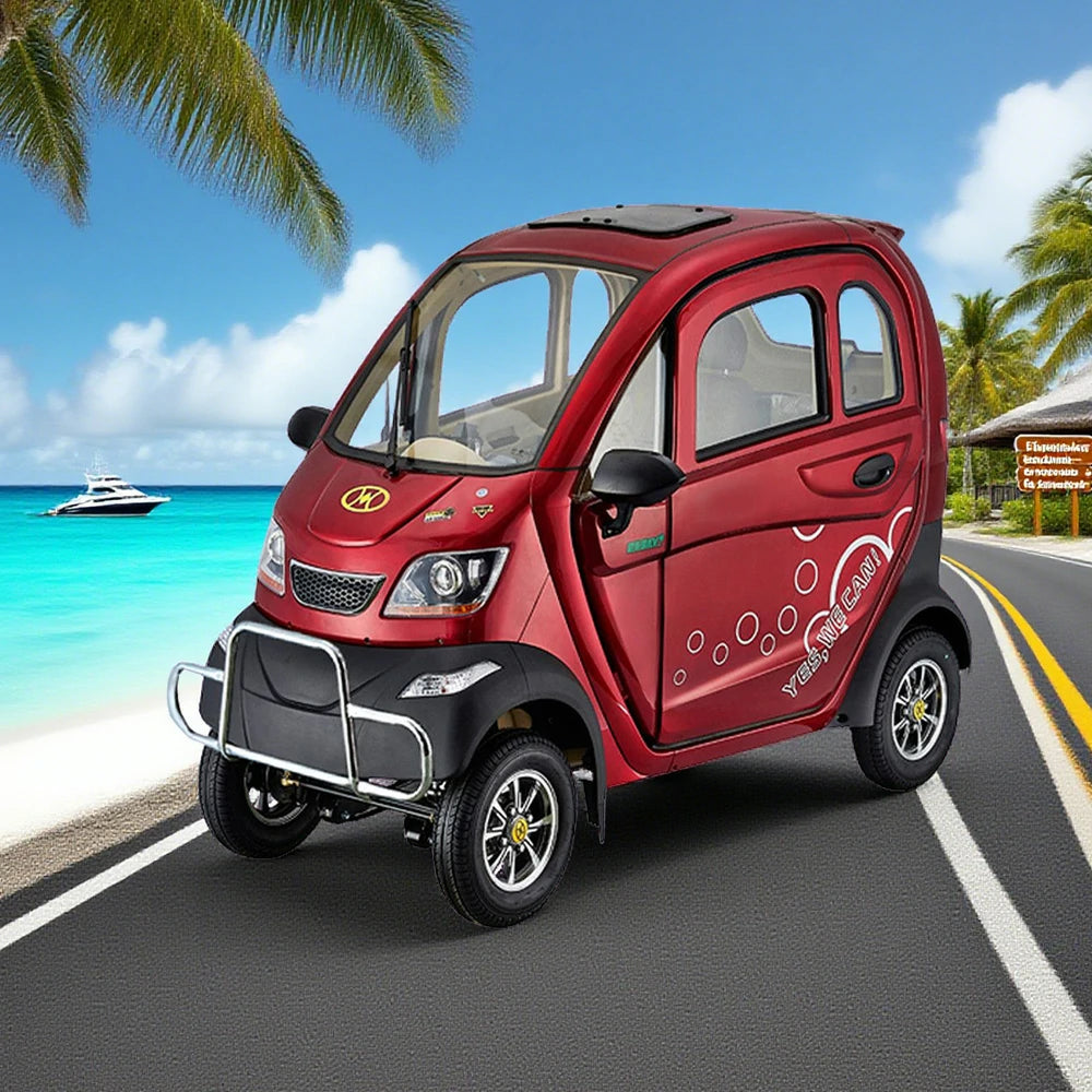 ROLLUX Enclosed Mobility Scooter with Armrest Control - All-Weather Comfort, 60V1200W Motor, 70-80km Long Range, Safe Urban Commuting