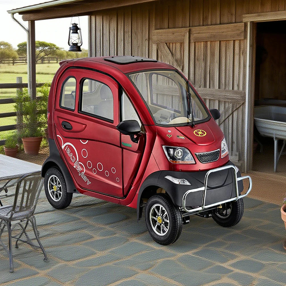 ROLLUX Enclosed Mobility Scooter with Armrest Control - All-Weather Comfort, 60V1200W Motor, 70-80km Long Range, Safe Urban Commuting