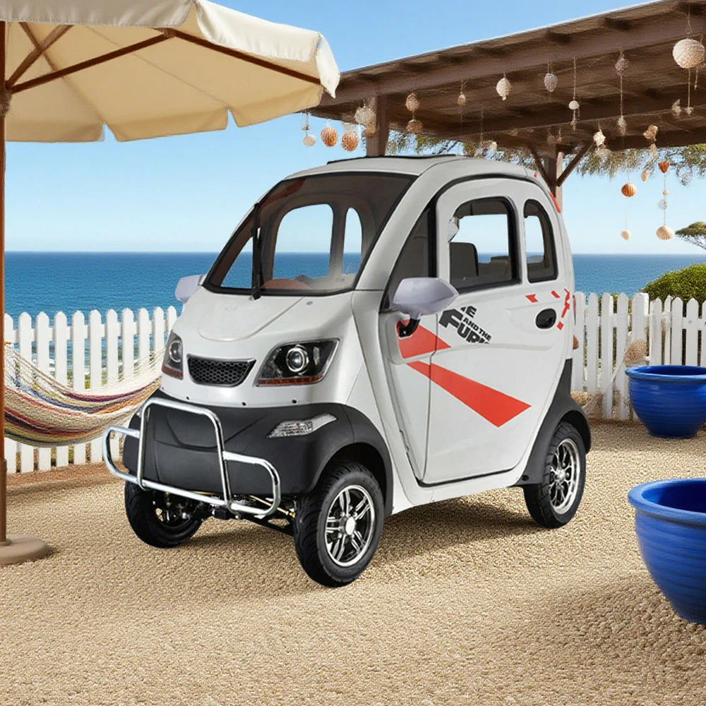 ROLLUX Enclosed Mobility Scooter with Armrest Control - All-Weather Comfort, 60V1200W Motor, 70-80km Long Range, Safe Urban Commuting