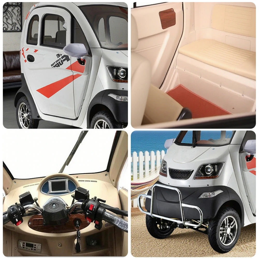 ROLLUX Enclosed Mobility Scooter with Armrest Control - All-Weather Comfort, 60V1200W Motor, 70-80km Long Range, Safe Urban Commuting