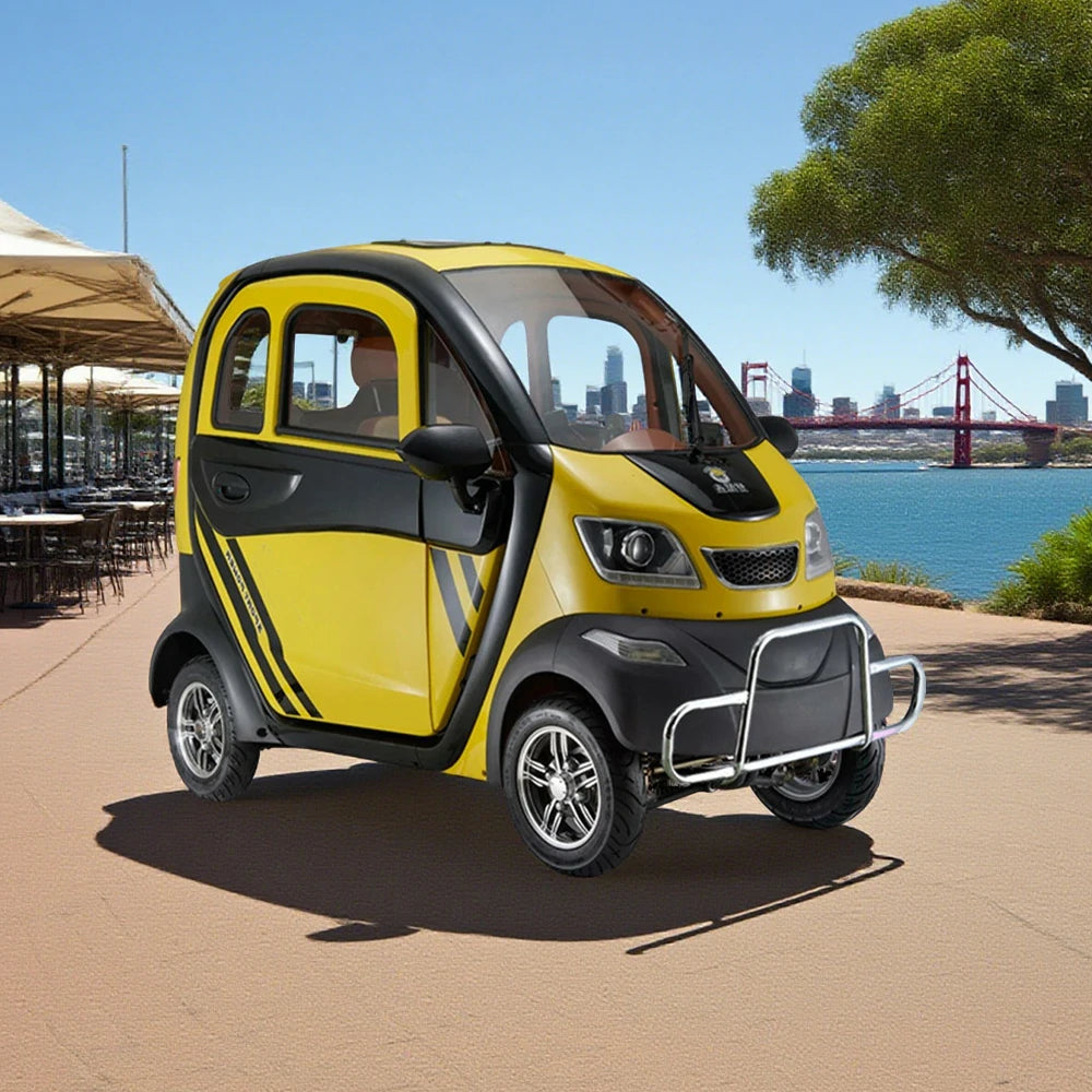 ROLLUX Enclosed Mobility Scooter with Armrest Control - All-Weather Comfort, 60V1200W Motor, 70-80km Long Range, Safe Urban Commuting