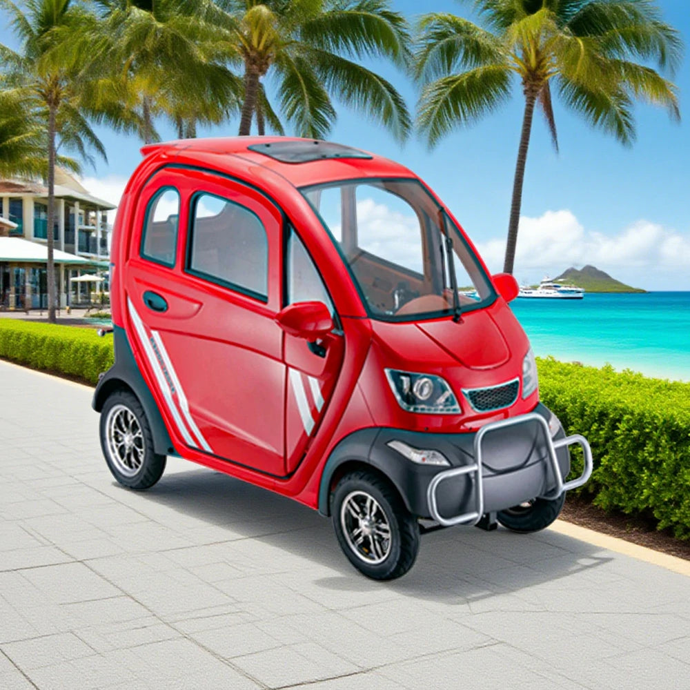 ROLLUX Enclosed Mobility Scooter with Armrest Control - Swivel Seat, Air Conditioning, 60V1200W Motor, 70-80km Long Range, All-Weather Comfort