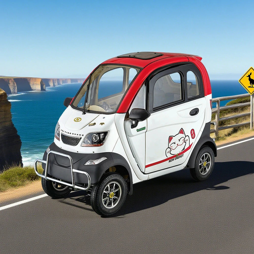 ROLLUX Enclosed Mobility Scooter with Armrest Control - Swivel Seat, Air Conditioning, 60V1200W Motor, 70-80km Long Range, All-Weather Comfort