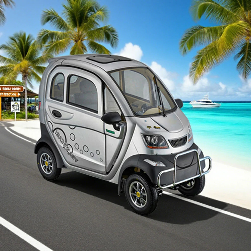 ROLLUX Enclosed Mobility Scooter with Armrest Control - Swivel Seat, Air Conditioning, 60V1200W Motor, 70-80km Long Range, All-Weather Comfort