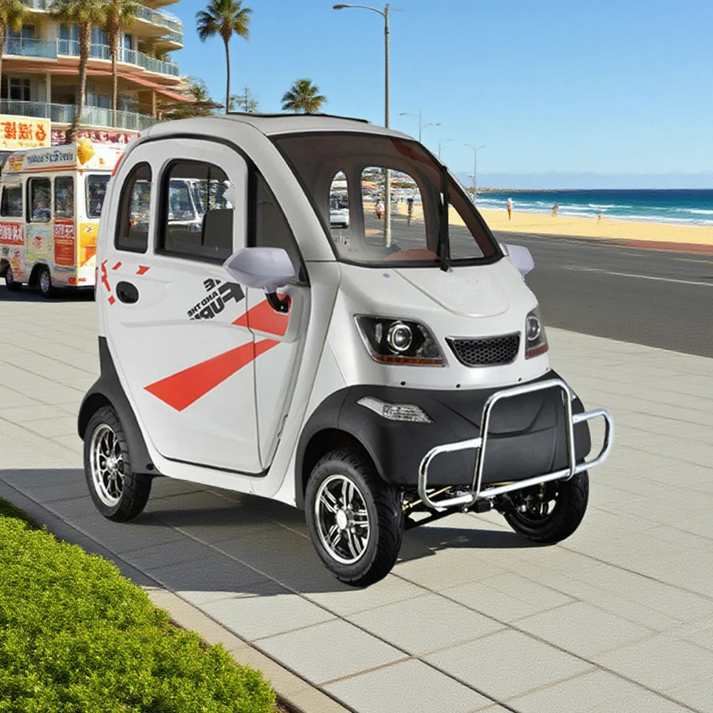 ROLLUX Enclosed Mobility Scooter with Armrest Control - Swivel Seat, Air Conditioning, 60V1200W Motor, 70-80km Long Range, All-Weather Comfort