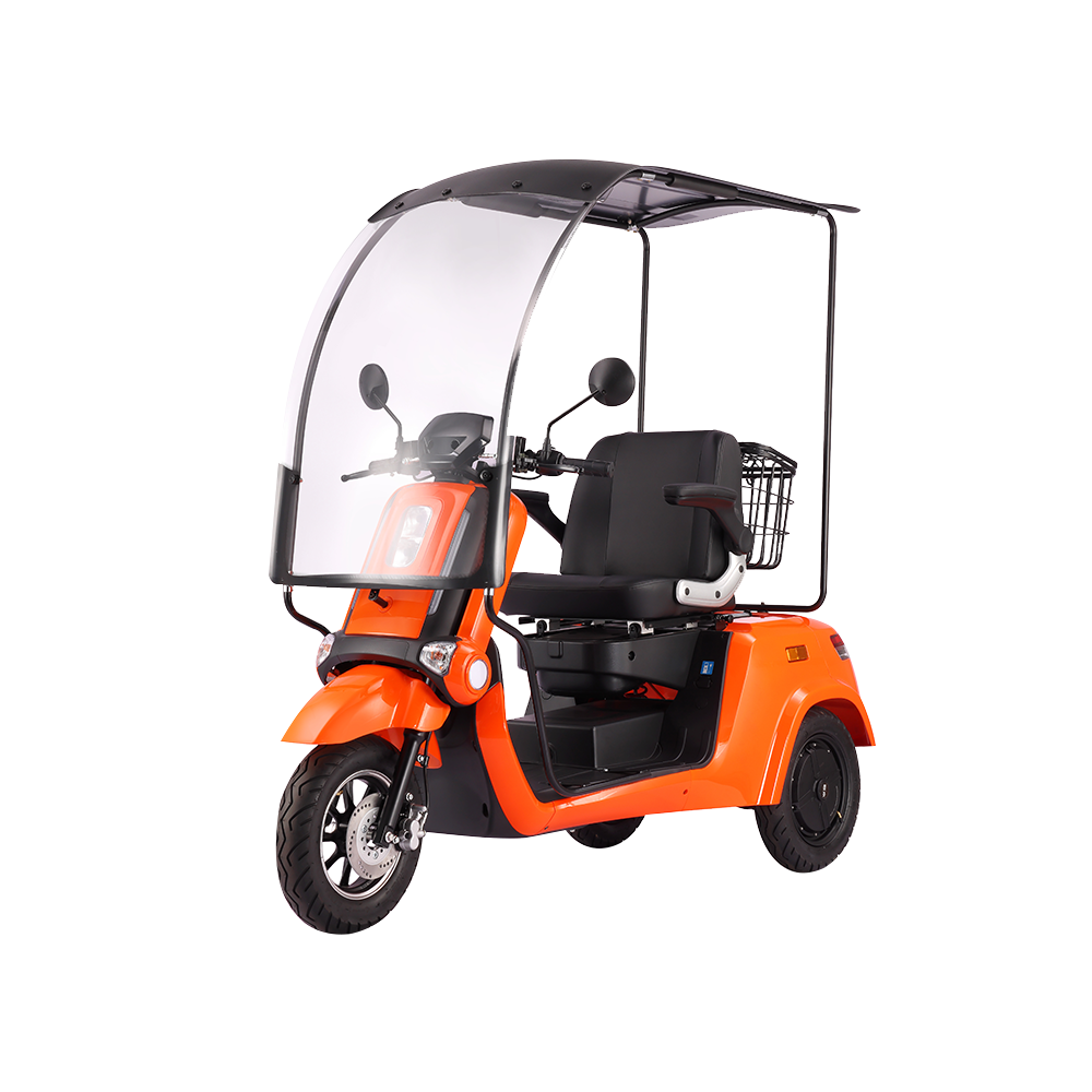 ROLLUX E2 Dual Motors 1600W 3 Wheels Mobility Scooter / With A Roof Overhang - Orange