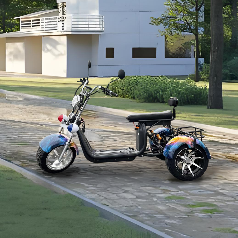 GLIDER HALLEY SC 08 1000W 60V 12-20AH  Lithium Battery Three-Wheel Electric Motorbike/Motorcycle/Scooter Cruise at 25km/h - Unlock More Power (Details Inside)*