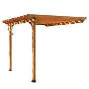SOLARA Wall-Mounted Pergola - Finnish Solid Wood, 3m x 1.3m/2m x 2m, Outdoor Garden & Patio Shade - Yellow