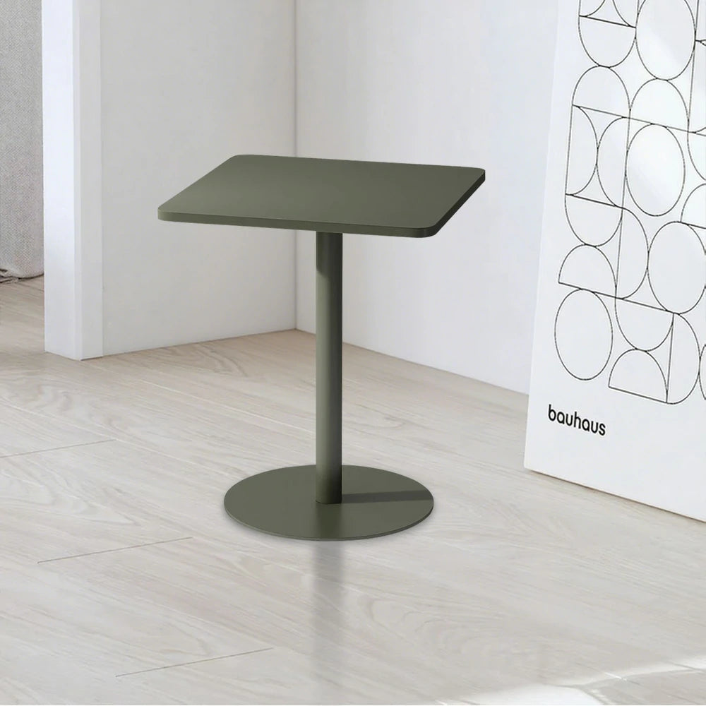 SOLARA 60/70/120/160cm Green Square Iron Table, Durable Metal Build for Patio, Balcony, or Garden Use