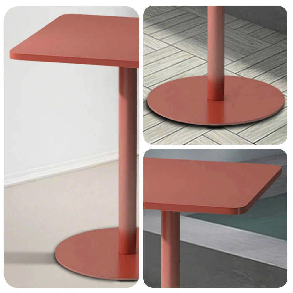 SOLARA 60/70/120/160cm Orange Square Iron Table, Durable Metal Build for Patio, Balcony, or Garden Use